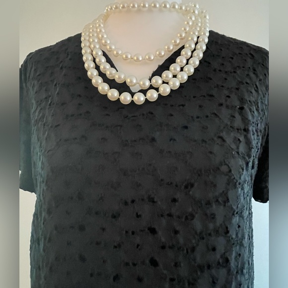 🤩 4/$25  Vintage Quaker Lady Black Eyelet Dress - Picture 4 of 16